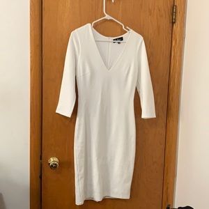 Lulu’s style and slay white bodycon midi dress